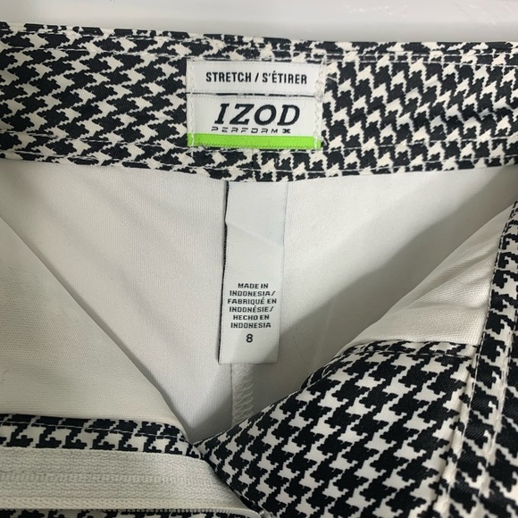 Izod Perform Black and White Houndstooth Print Golf Skort Size 8 - Picture 5 of 13